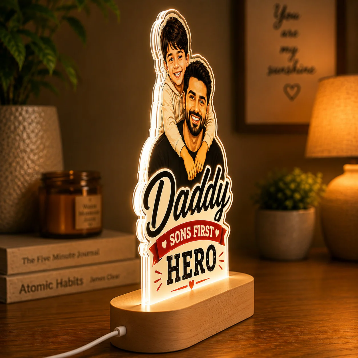Custom Photo LED Lamp for Dad | Personalized Father's Day Gift - Image 6