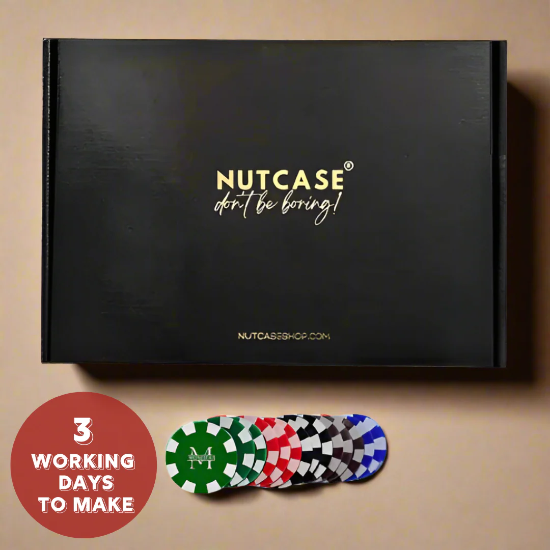 Custom Poker Chips Set in 5 colors Black, Brown, Blue, Green and Red in the set of 100/200/300 - Image 2