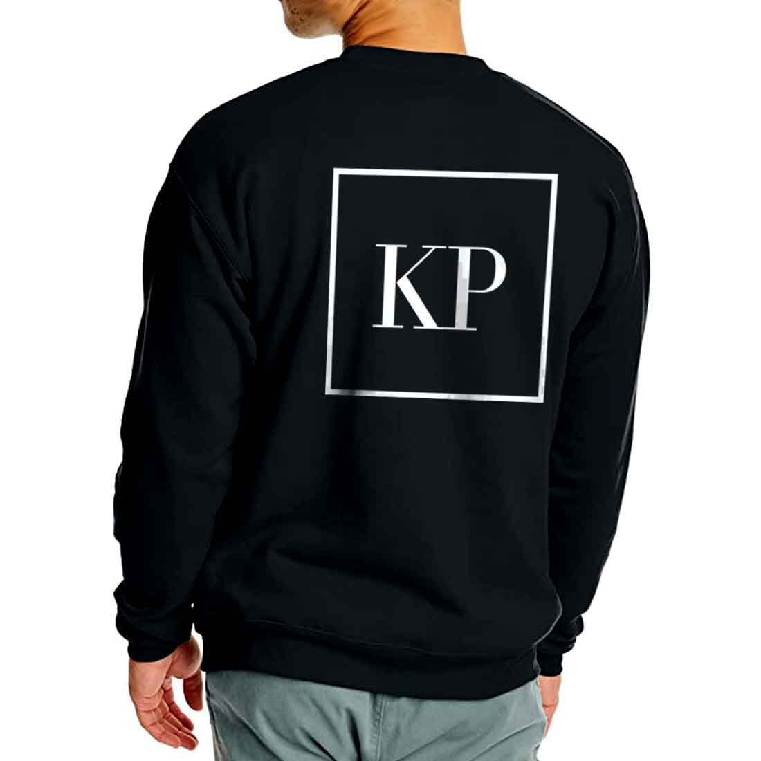 Printed Custom Unisex Sweatshirt Round Neck - Add Initials - Image 6