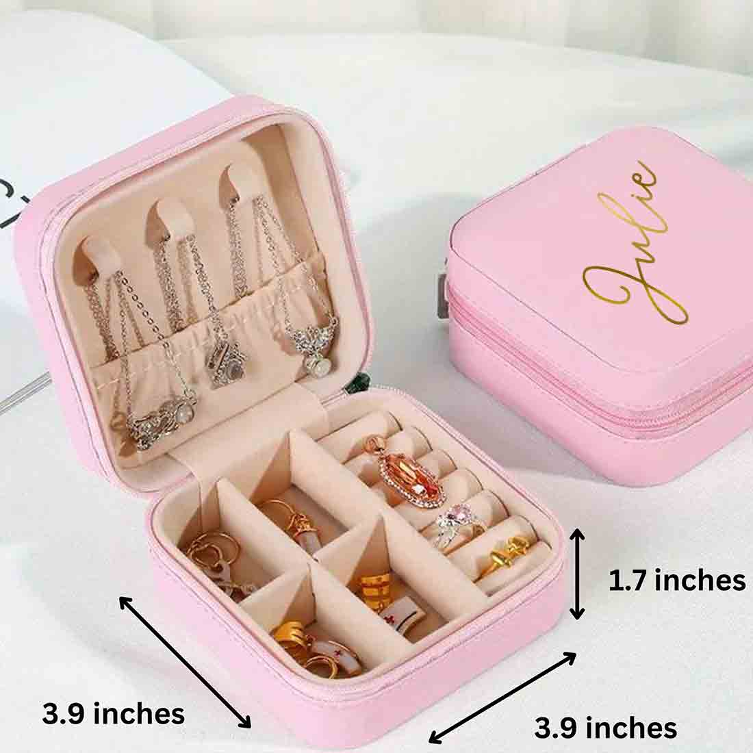 Custom Pu Leather Small Jewellery Box Portable Jewelry Case Organizer - Image 6