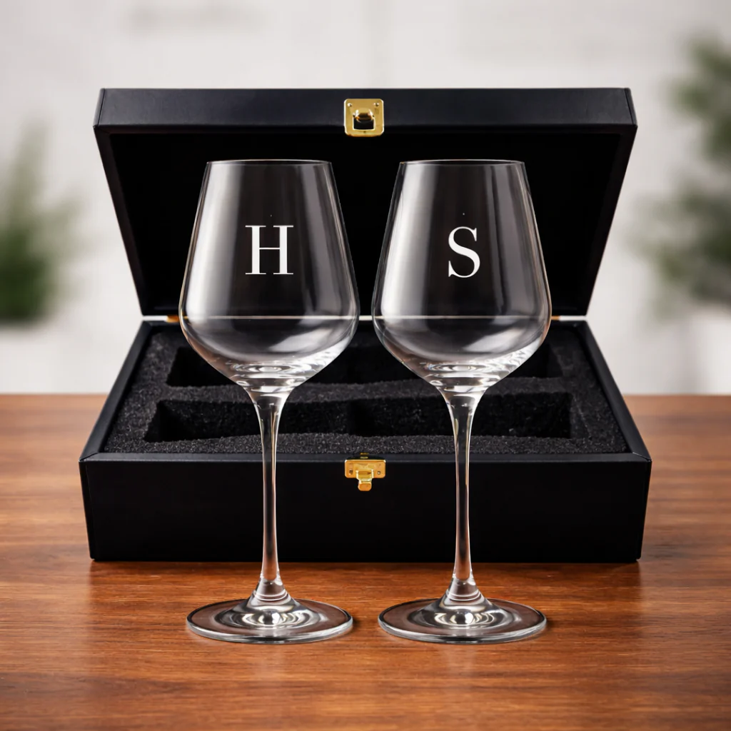 Custom Red Wine Glasses - Premium Wine Glass with Name Engraved - ADD INITIAL - Image 2
