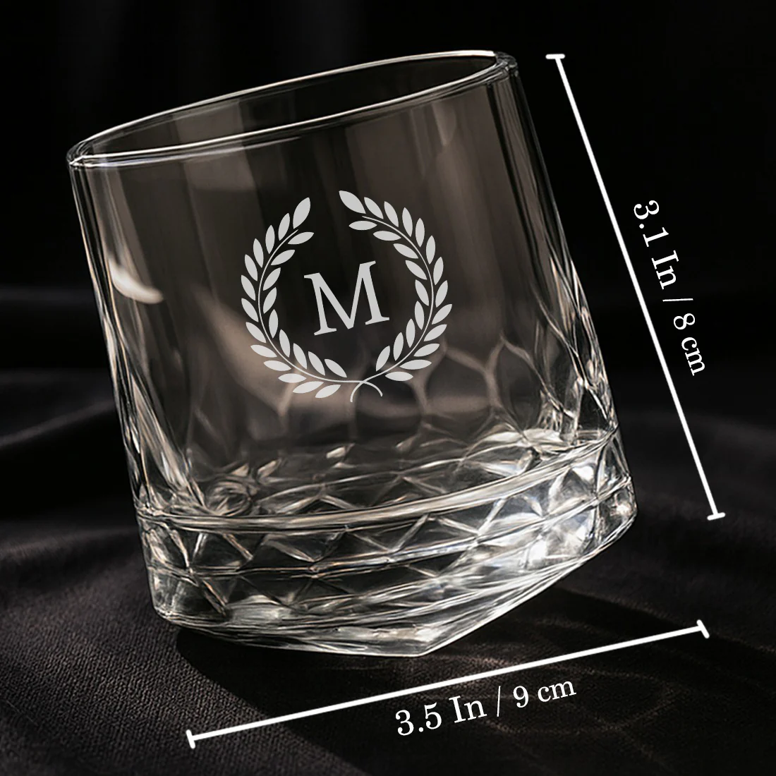 Custom Scotch Drinking Glasses – Engraved Rotating Diamond-Cut Premium Whisky Glasses, Gift for Men, Birthdays & Barware Lovers - Image 4