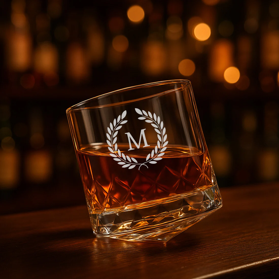 Custom Scotch Drinking Glasses – Engraved Rotating Diamond-Cut Premium Whisky Glasses, Gift for Men, Birthdays & Barware Lovers - Image 6