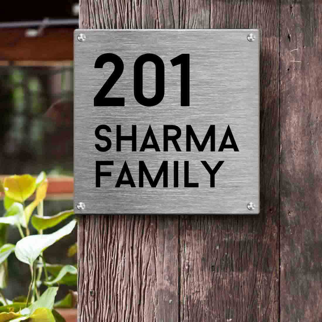 Custom Steel Name Plate for House Flat Entrance Indoor Outdoor-Square - Image 2