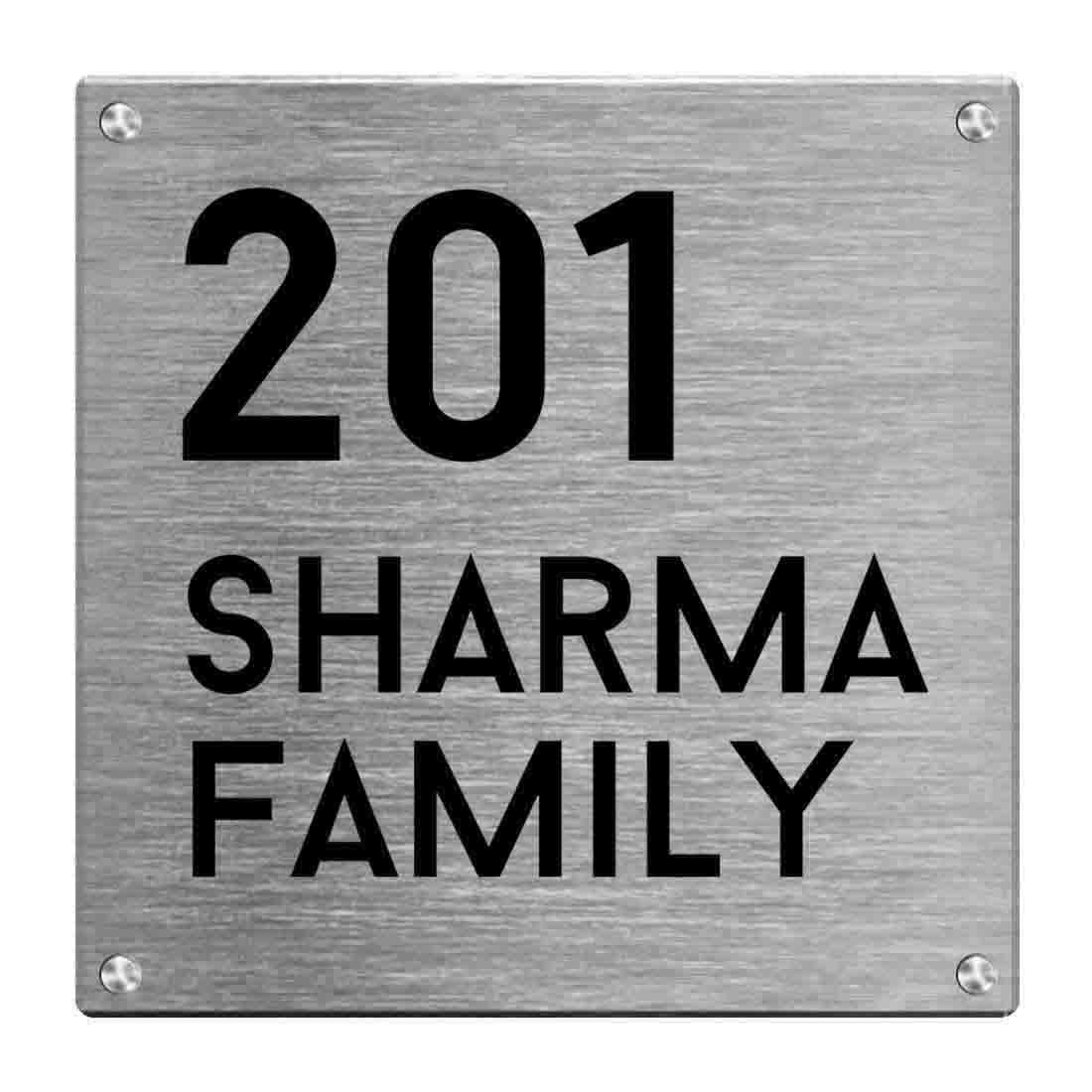 Custom Steel Name Plate for House Flat Entrance Indoor Outdoor-Square - Image 3