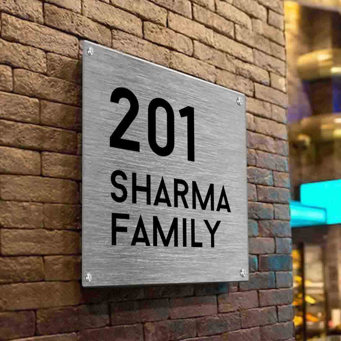 Custom Steel Name Plate for House Flat Entrance Indoor Outdoor-Square - Image 6