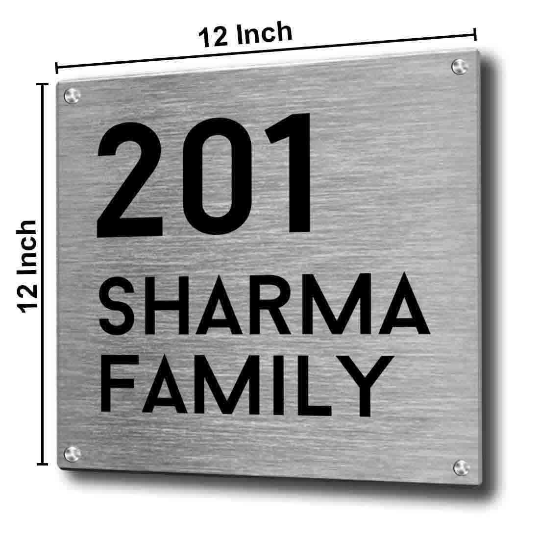 Custom Steel Name Plate for House Flat Entrance Indoor Outdoor-Square - Image 7