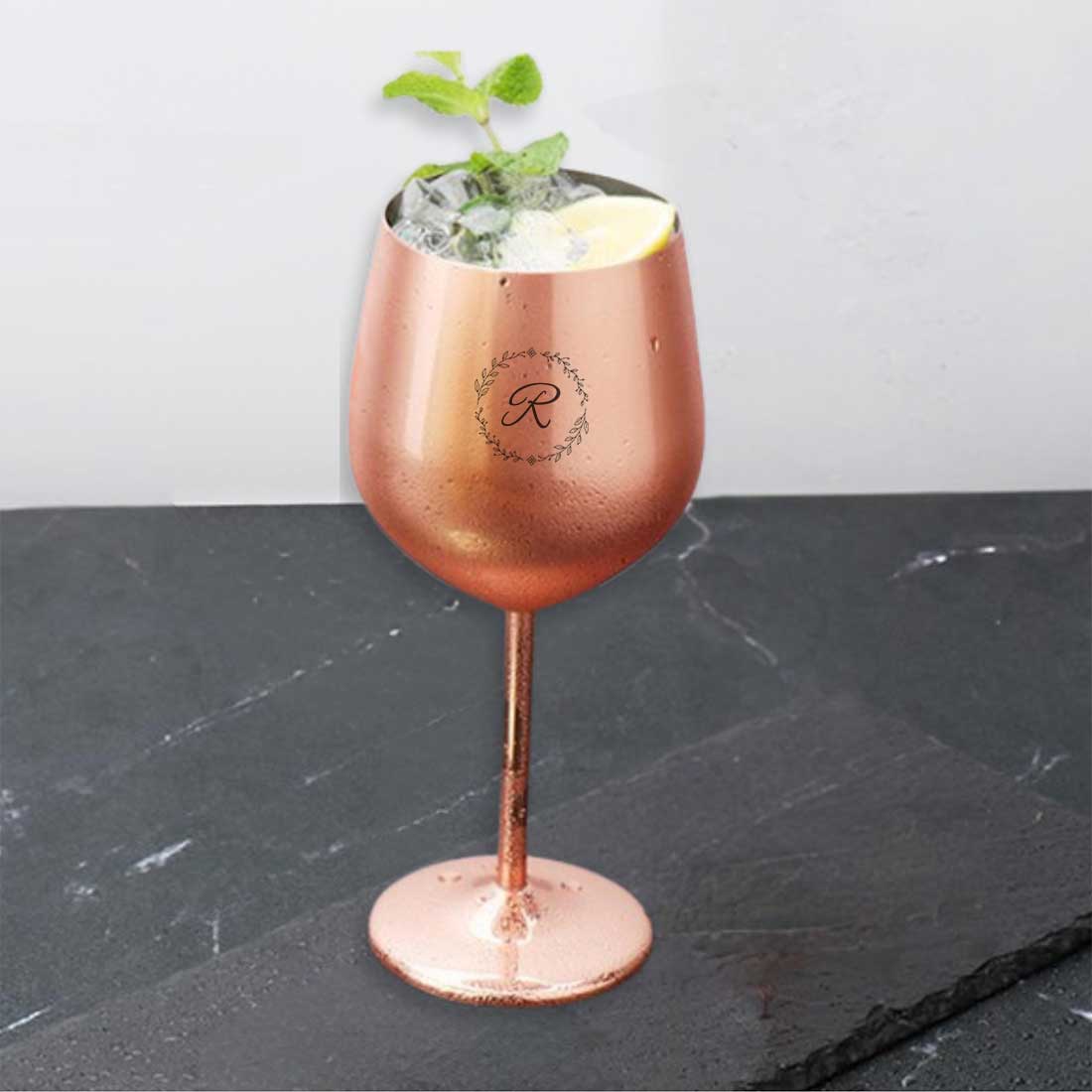 Custom Steel Wine Glasses Copper Finish Goblets - Image 3