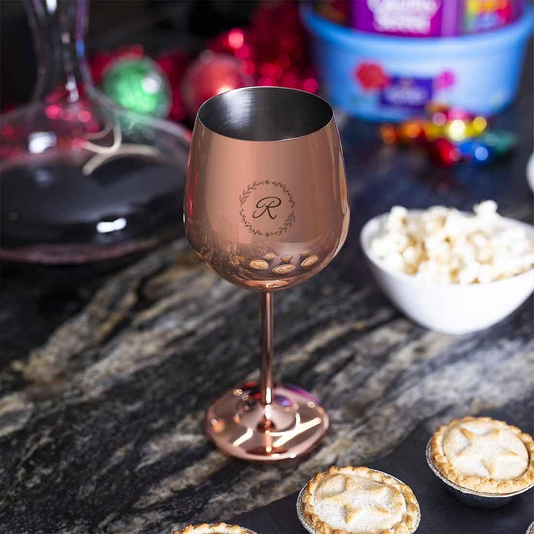 Custom Steel Wine Glasses Copper Finish Goblets - Image 4