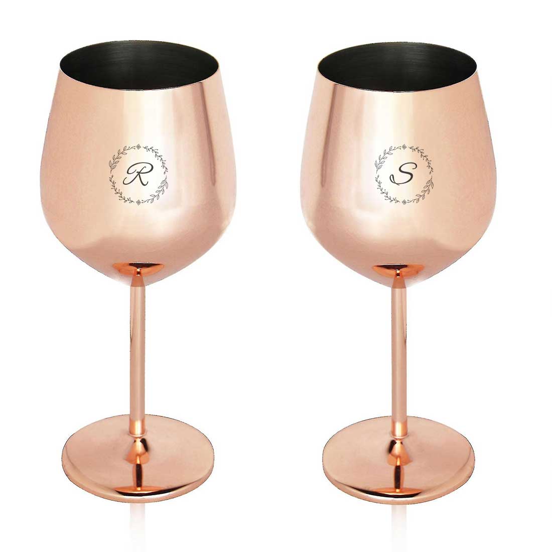 Custom Steel Wine Glasses Copper Finish Goblets - Image 6