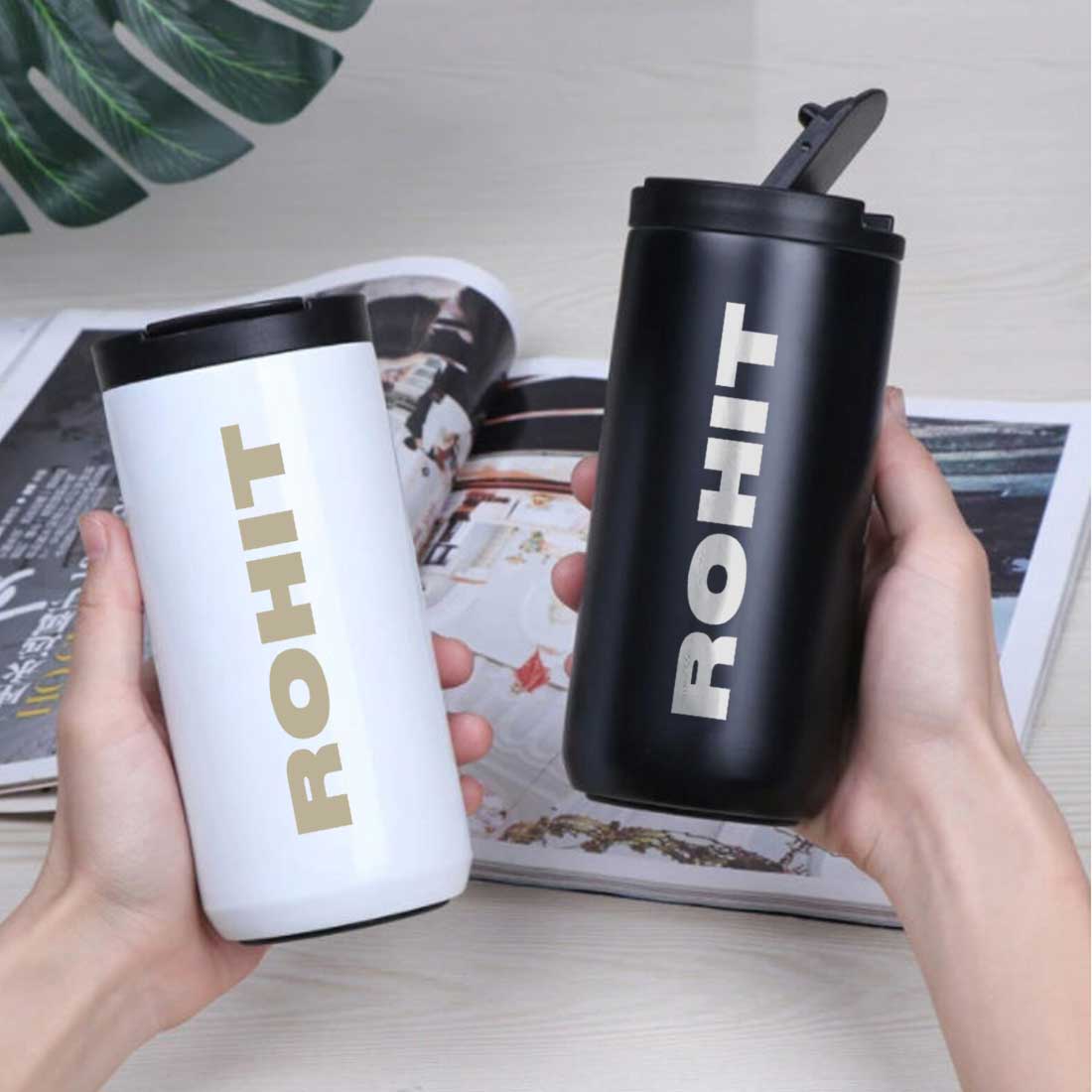 Custom Tea Coffee Tumbler Insulated for Travelling Office Car Engraved Sipper Flask -Add Name - Image 10