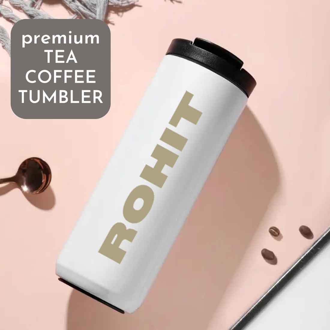 Custom Tea Coffee Tumbler Insulated for Travelling Office Car Engraved Sipper Flask -Add Name - Image 11