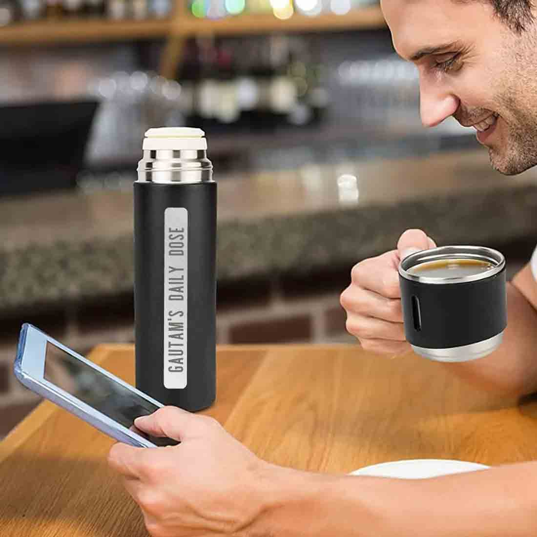 Custom Thermos Bottle for Tea Stainless Steel Vacuum Flask - Daily Dose - Image 3