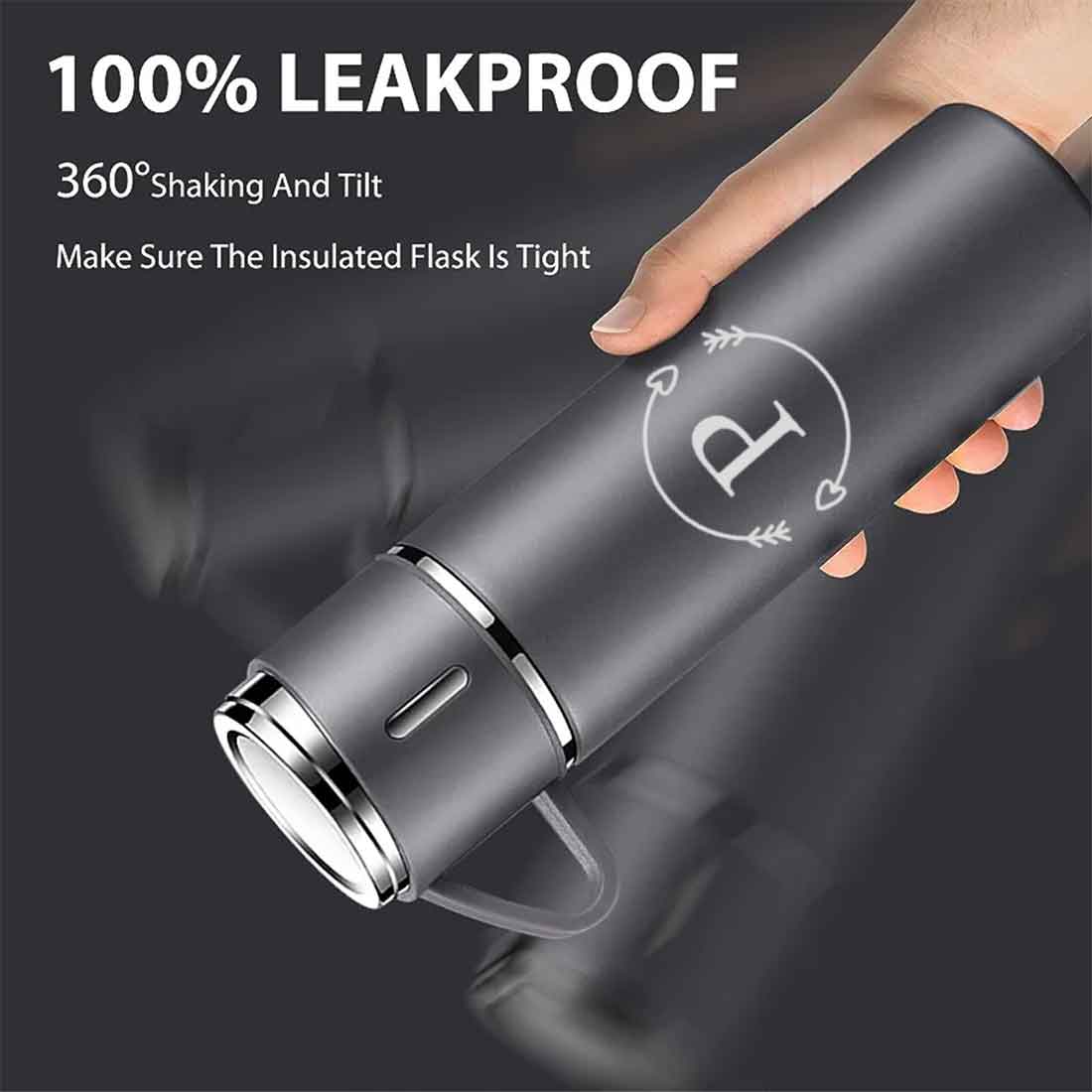 Custom Thermos Bottle With 2 Cup Set Travel Coffee Tea Mug Flask Gift Box - Image 17