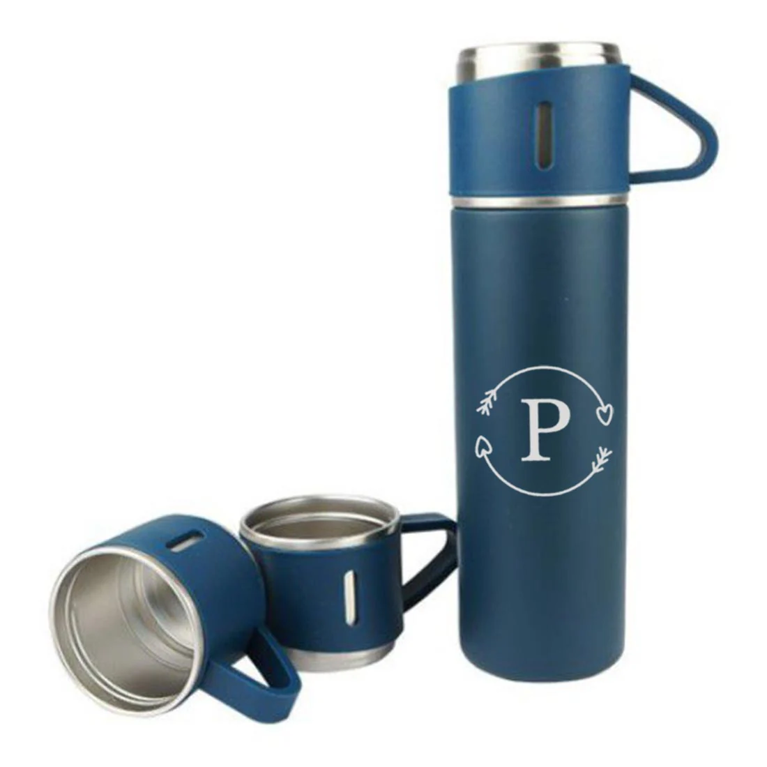 Custom Thermos Bottle With 2 Cup Set Travel Coffee Tea Mug Flask Gift Box - Image 33