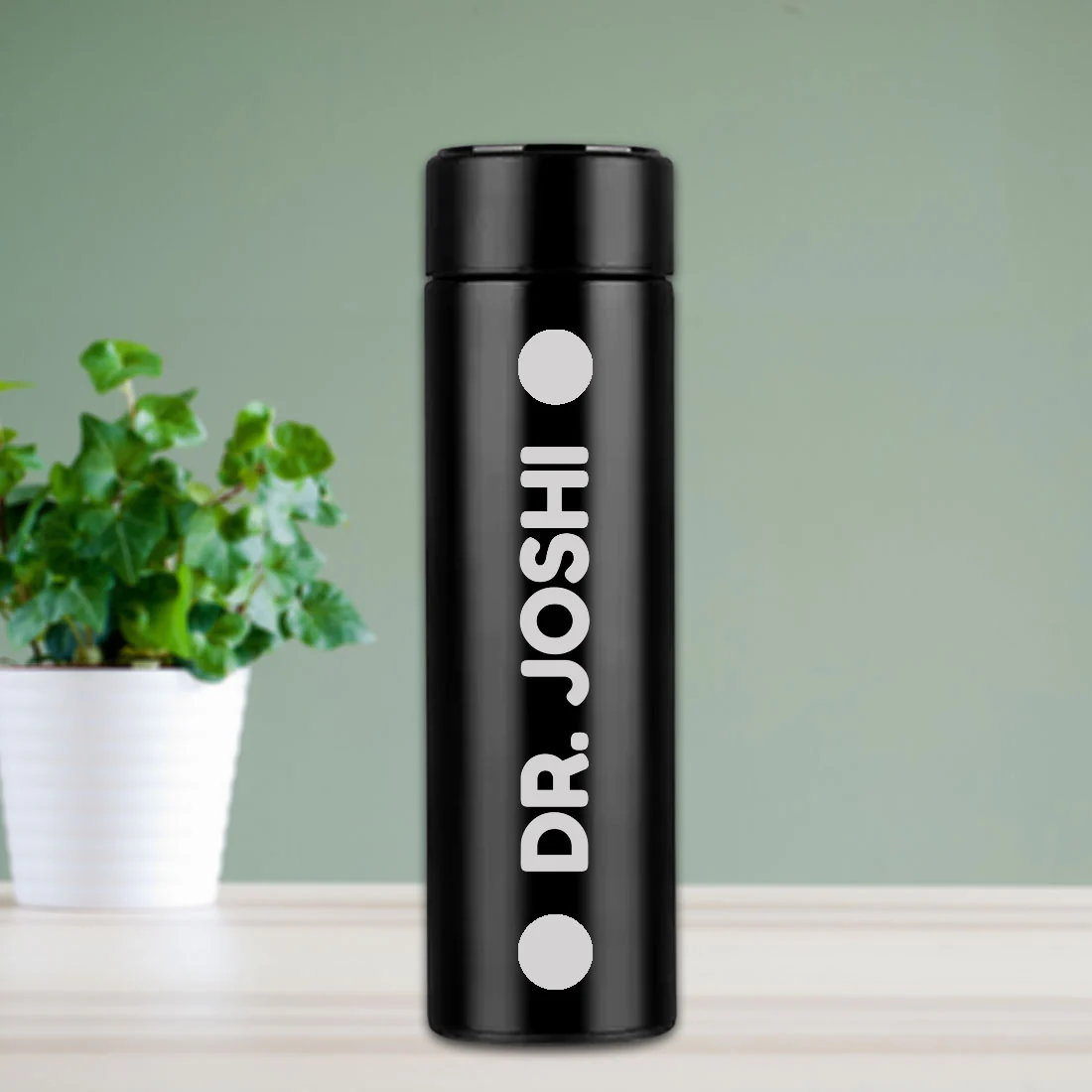 Customized Coffee Thermos Tumbler Flask Personalized Gift for Doctors With Temperature Display- DR