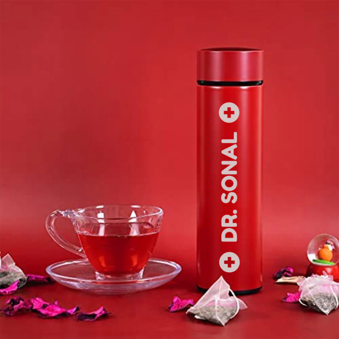 Customized Coffee Thermos Tumbler Flask Personalized Gift for Doctors With Temperature Display- DR - Image 2
