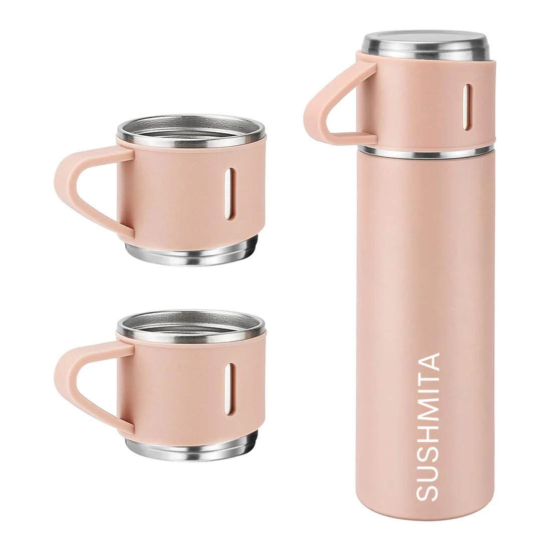 Custom Travel Mug Thermos With 2 Cups Gift Box Set - Add Name - Image 10