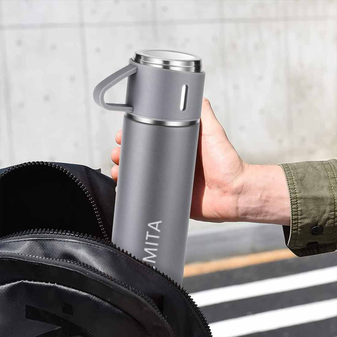 Custom Travel Mug Thermos With 2 Cups Gift Box Set - Add Name - Image 34