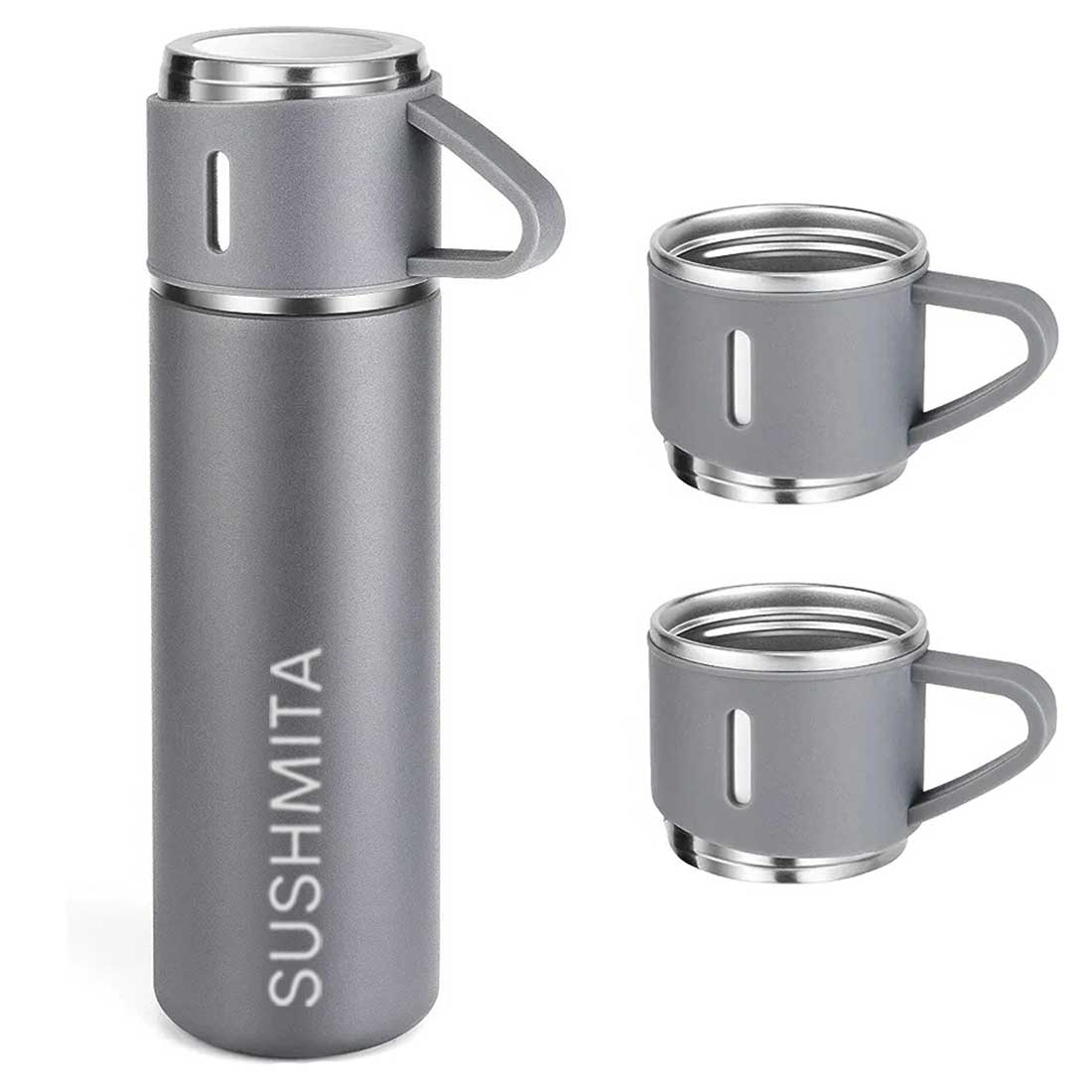 Custom Travel Mug Thermos With 2 Cups Gift Box Set - Add Name - Image 36