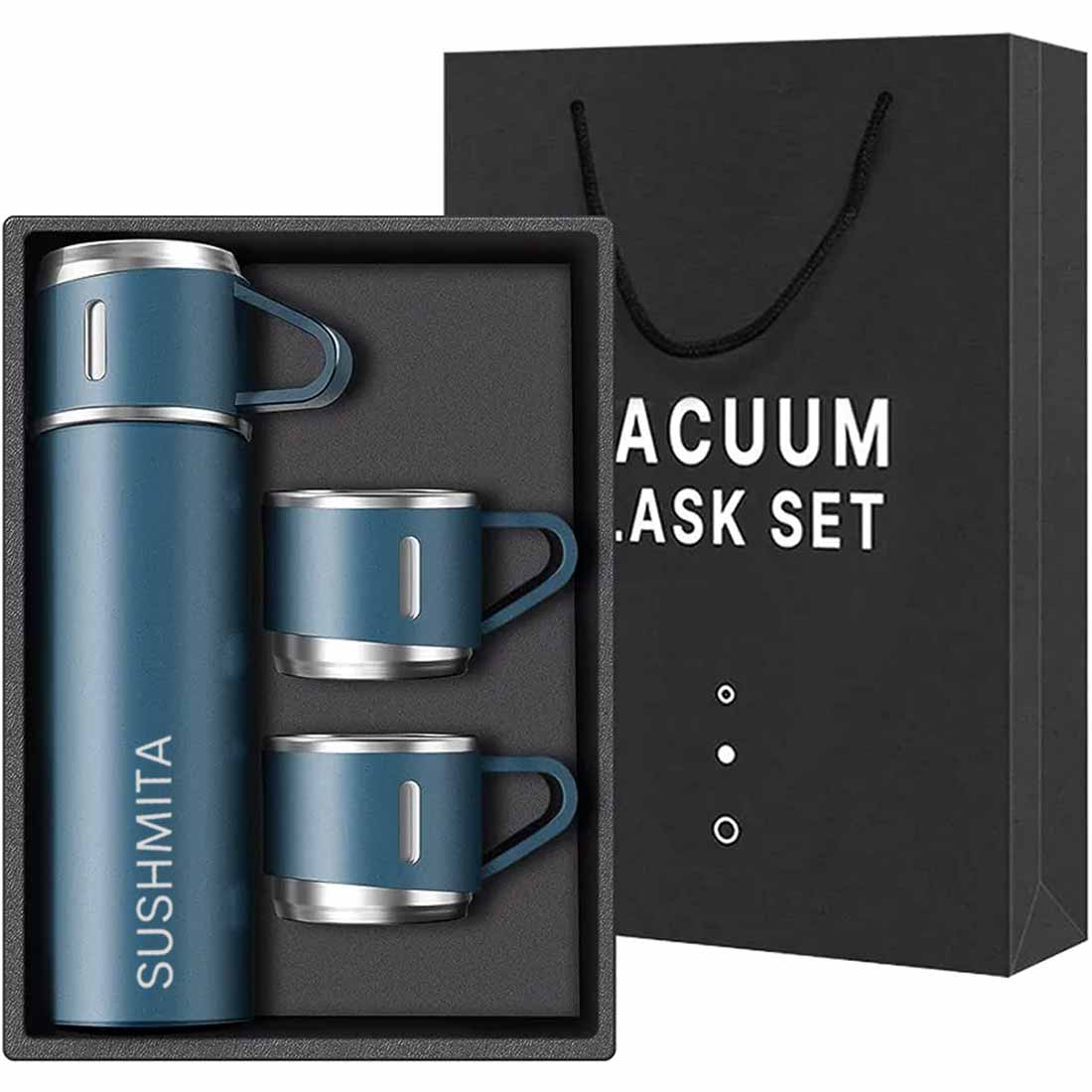 Custom Travel Mug Thermos With 2 Cups Gift Box Set - Add Name - Image 38