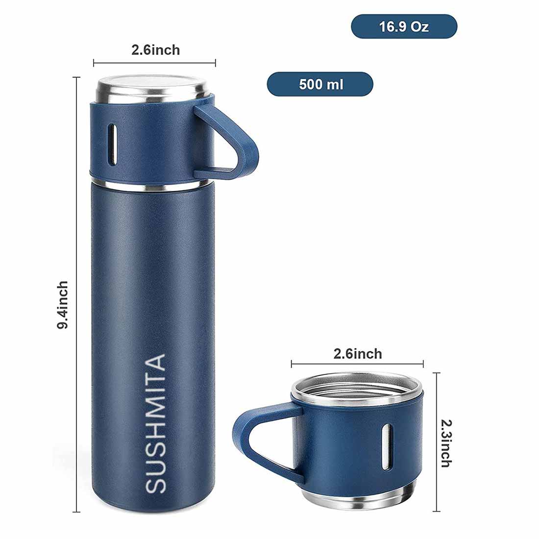 Custom Travel Mug Thermos With 2 Cups Gift Box Set - Add Name - Image 39