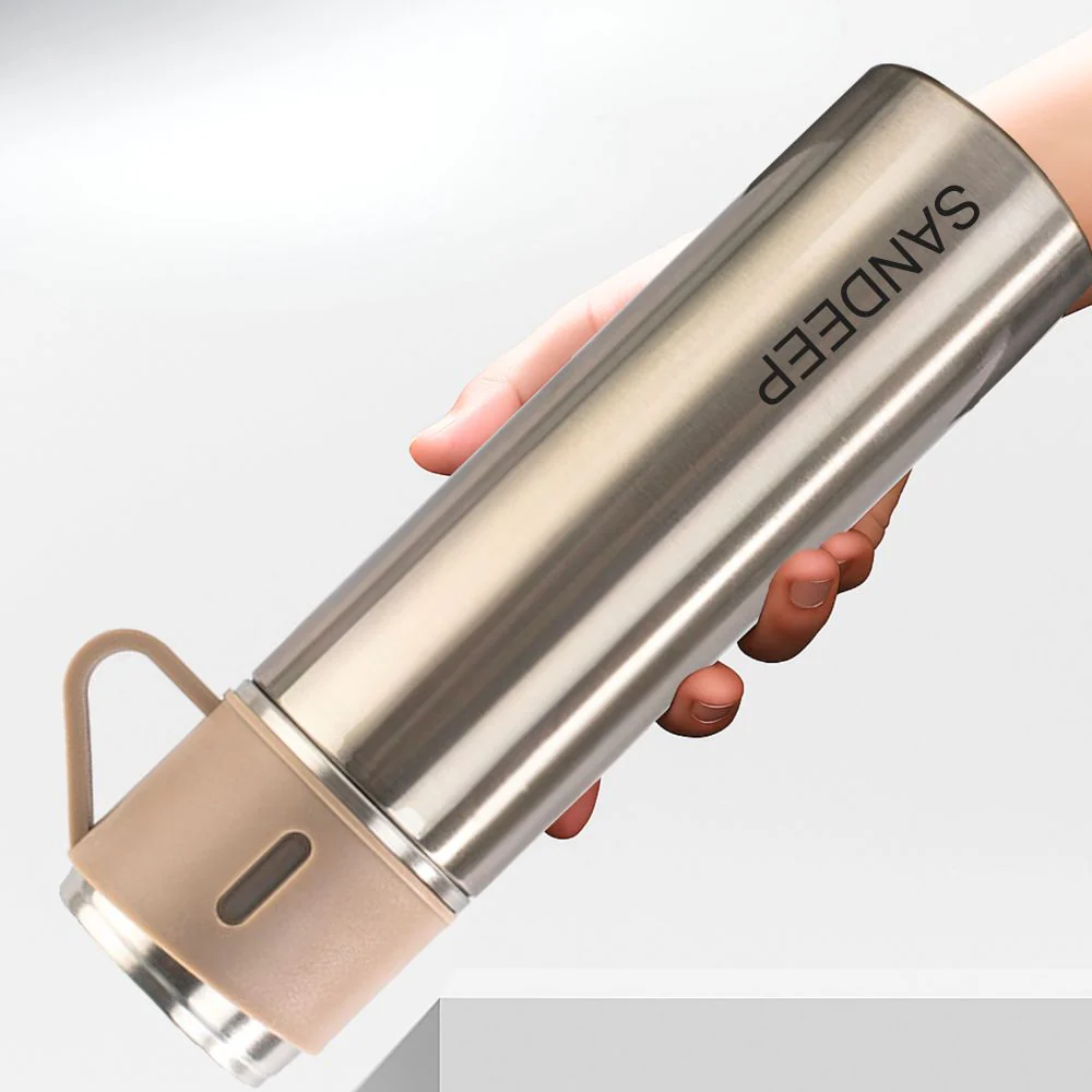 Custom Travel Mug Thermos With 2 Cups Gift Box Set - Add Name - Image 43