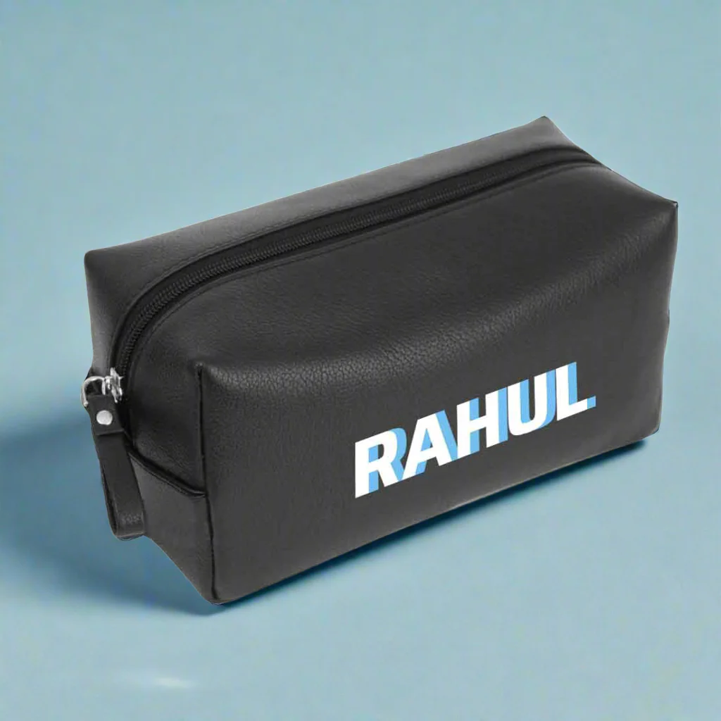 Custom Travel Pouch with Name - Premium Leather Travel Organizer - Image 3