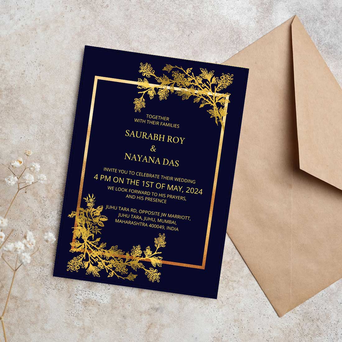 Custom Unique Wedding Card Design - Create Invitation Card for Wedding-6x9 Inches (Acrylic or Satin on Paper Board)(25 pcs) - Image 3