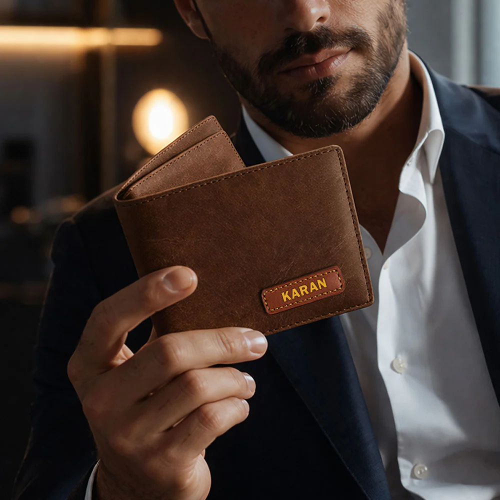 Custom Wallet for Men – Genuine Leather Premium Wallet with 9 Card Slots, Flip iCard Slot & 2 Cash Compartments - Image 16