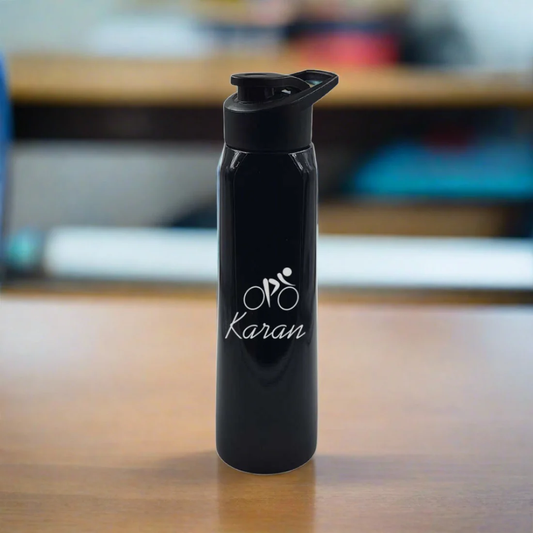 Custom Printed Water Bottle with Engraving Name for School Office use - Cycling - Image 3
