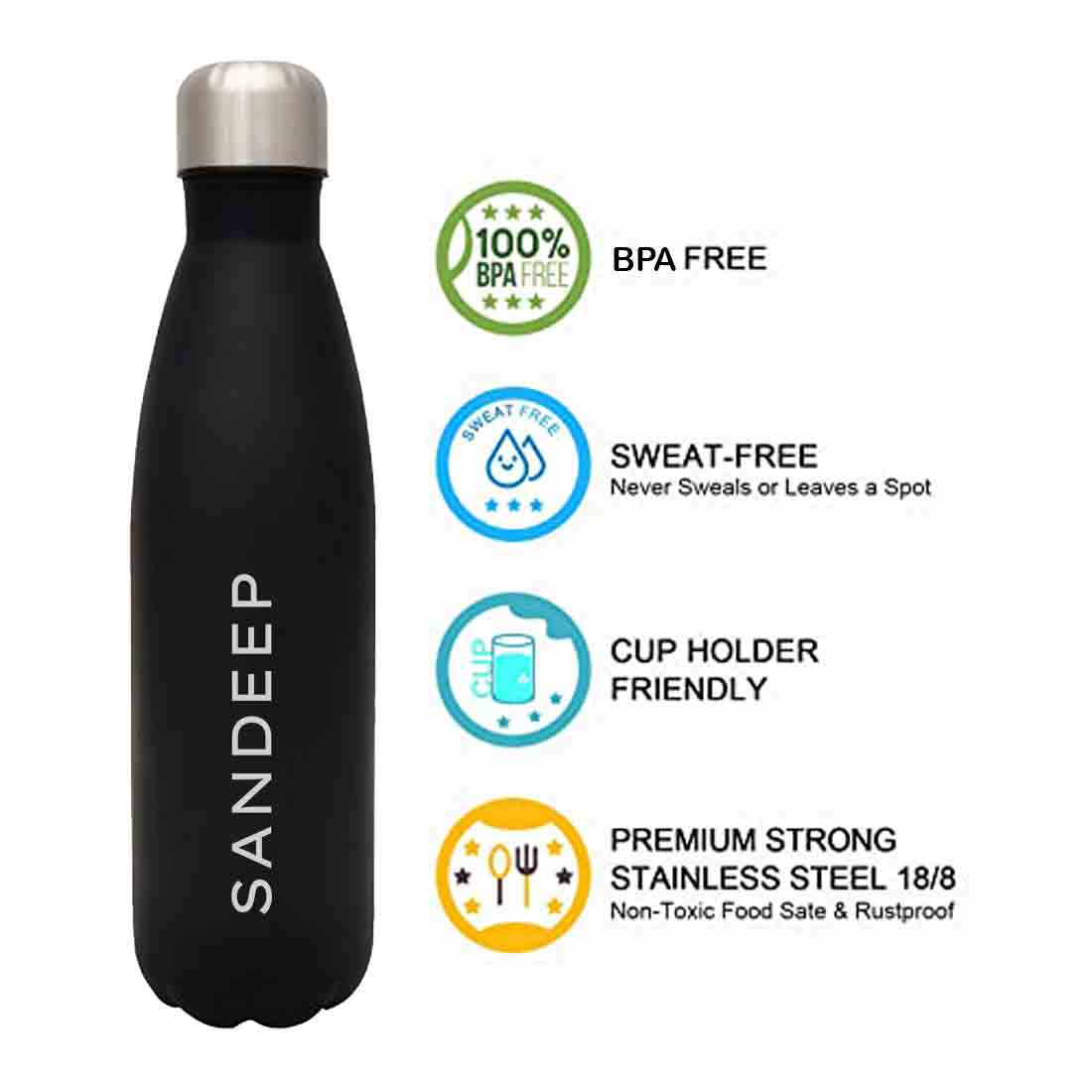 Custom Water Bottle Hot and Cold Liquids Double Insulated Thermos - 500ml (SET OF 2) - Image 7