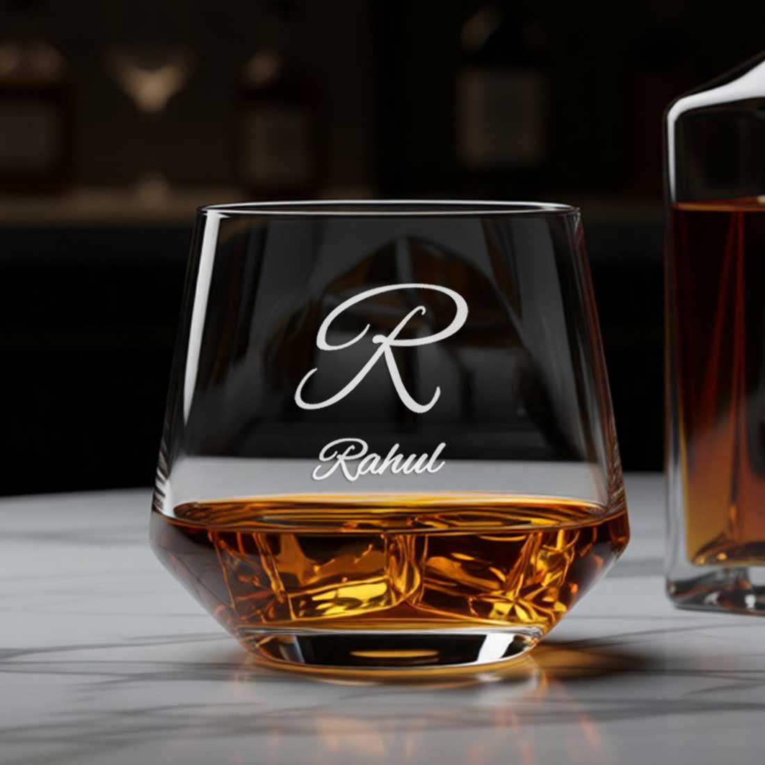 Nutcase Personalized Hexagon Whiskey Glass - Custom Engraved Modern Scotch Glass & Luxury Gift for Men - Image 6