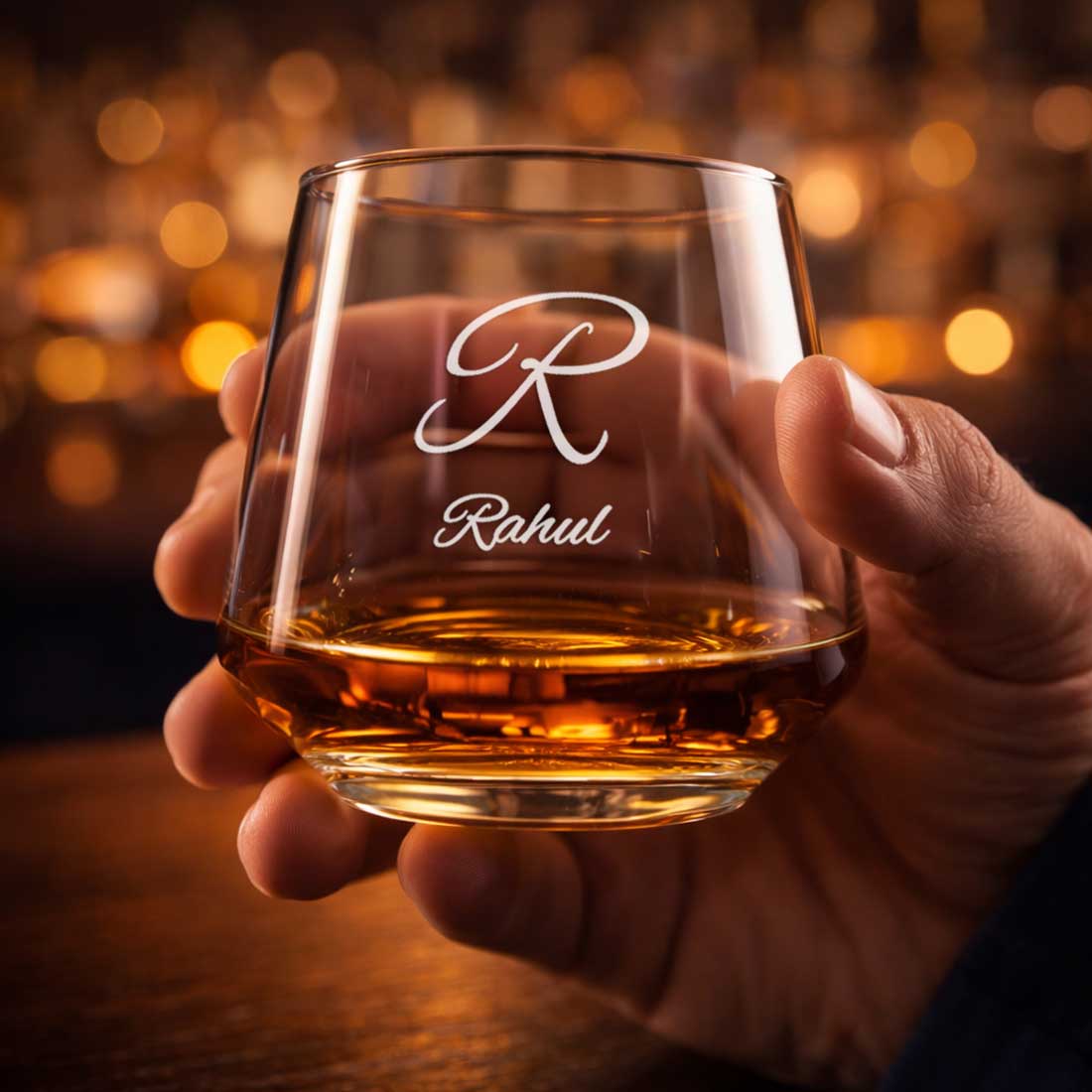 Nutcase Personalized Hexagon Whiskey Glass - Custom Engraved Modern Scotch Glass & Luxury Gift for Men - Image 7