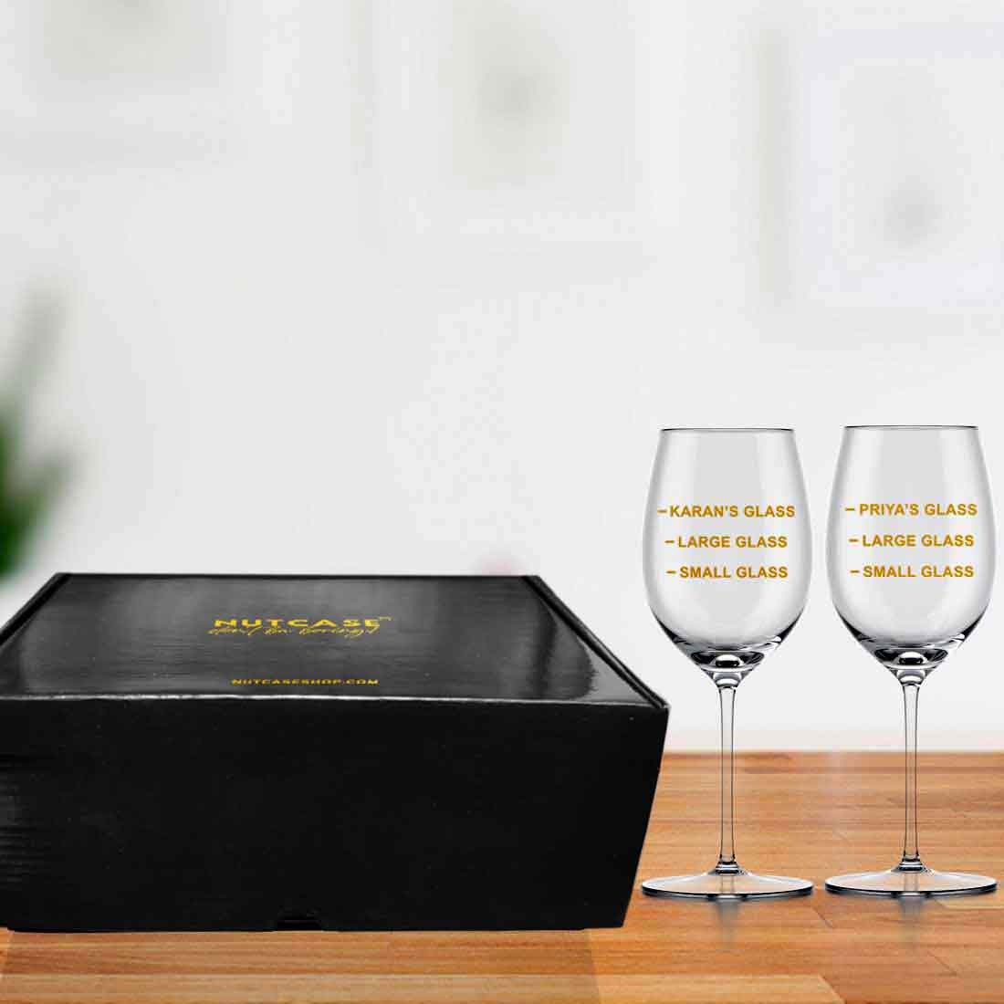 Custom Wine Glasses Gift Set Marriage Anniversary Gifts for Couple - Funny Measurement - Image 7