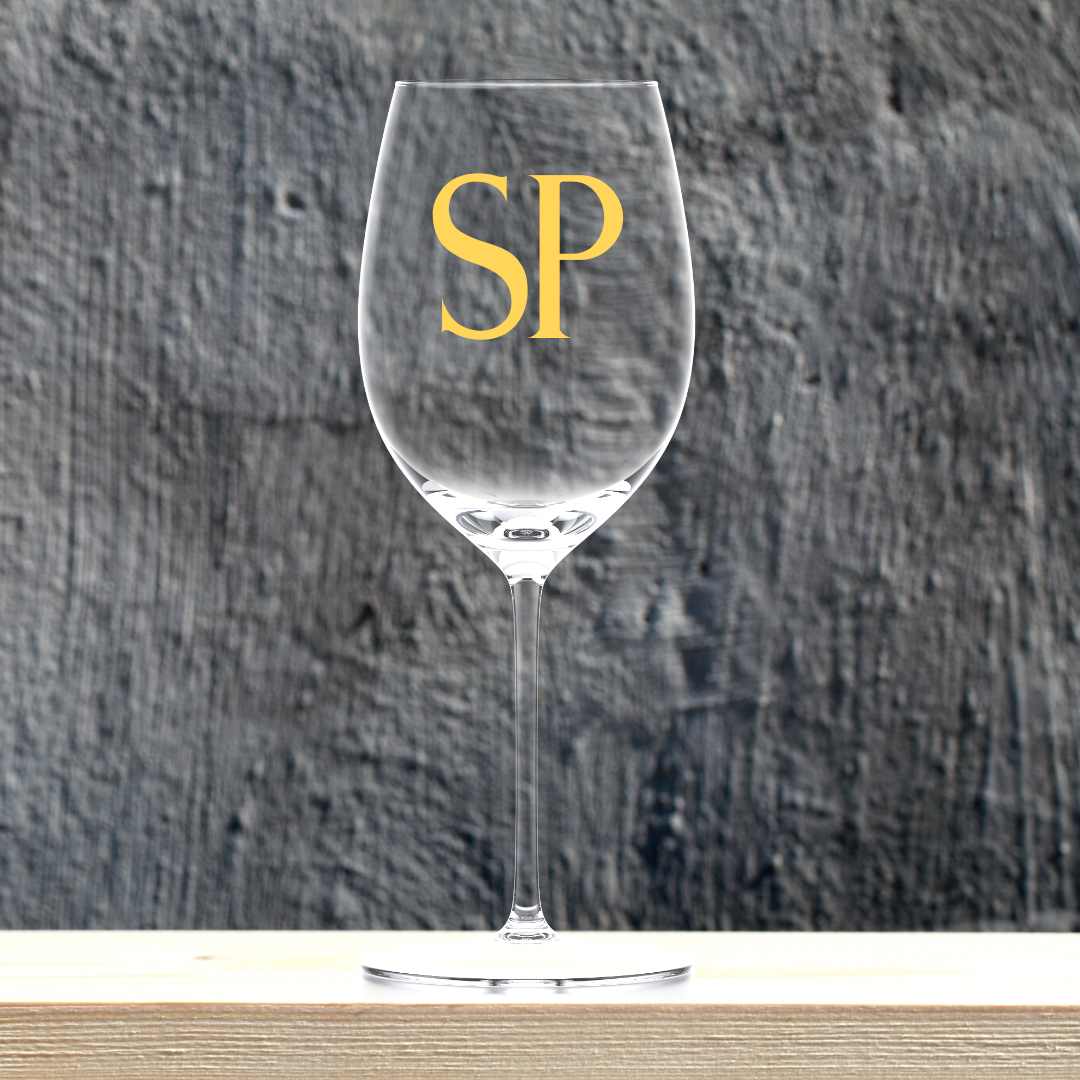 Personalised Wine Glass for Him Anniversary Gift Custom Barware - Initials - Image 2