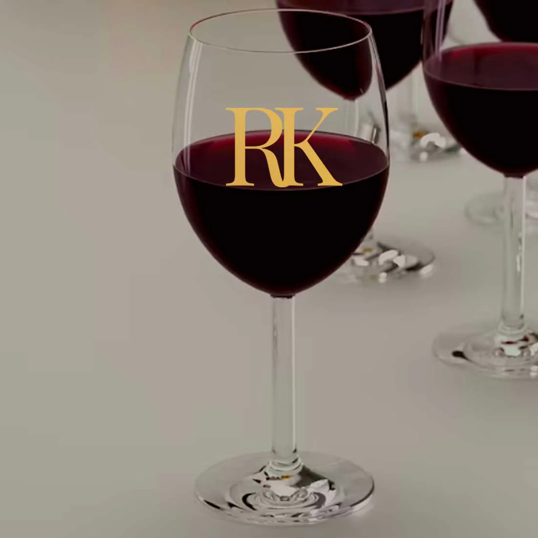 Custom Wine Glasses for Birthdays Anniversary Gift - Initials - Image 4