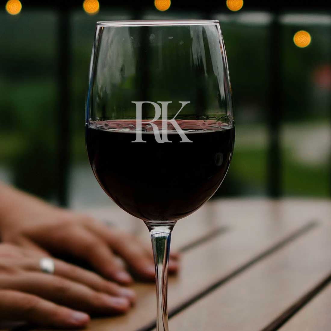 Custom Wine Glasses for Birthdays Anniversary Gift - Initials - Image 7