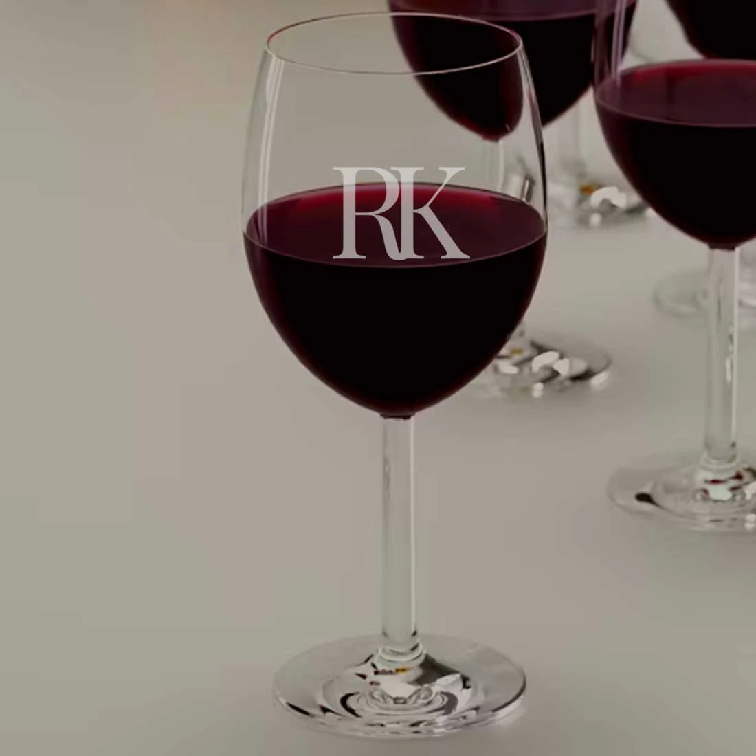 Custom Wine Glasses for Birthdays Anniversary Gift - Initials - Image 8