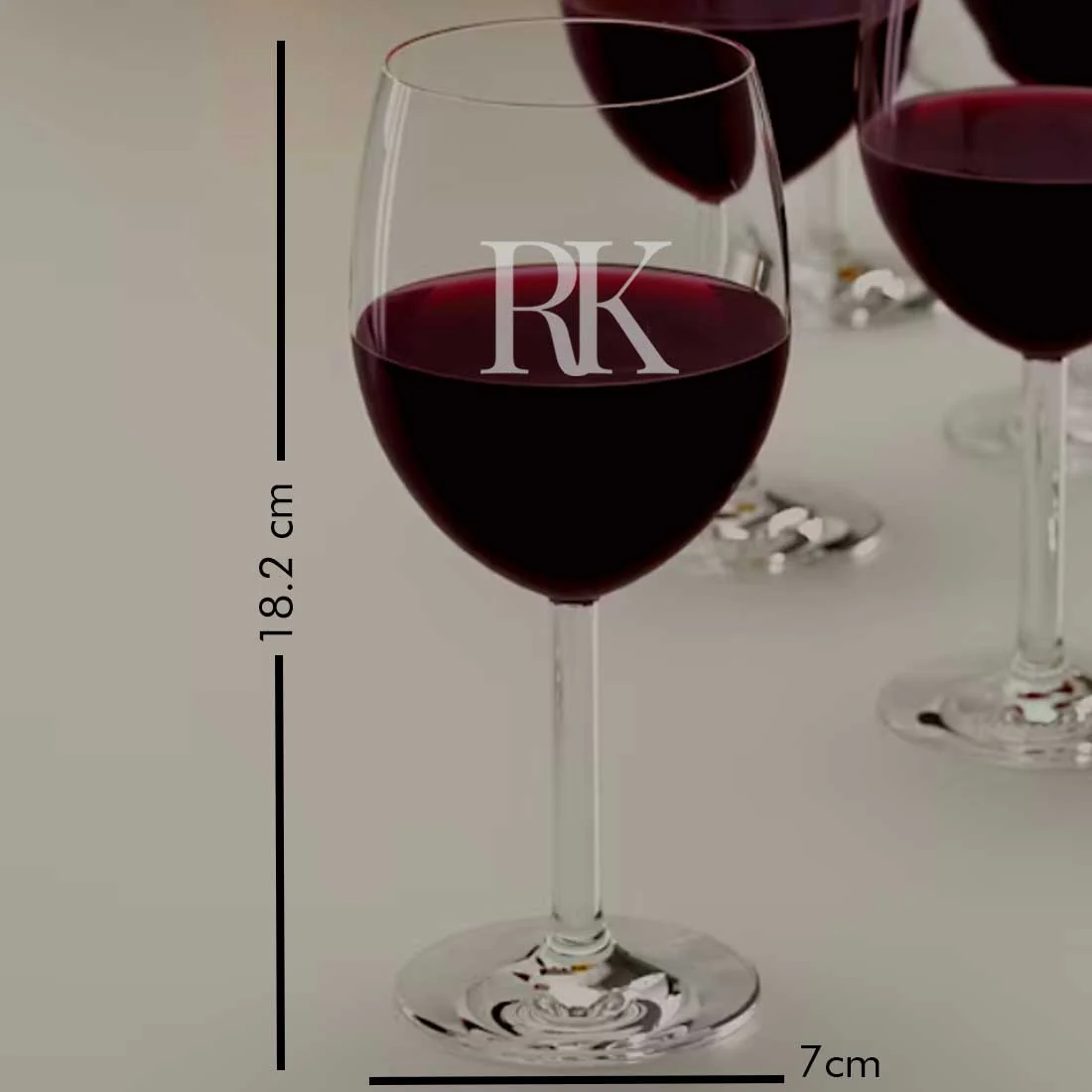 Custom Wine Glasses for Birthdays Anniversary Gift - Initials - Image 9