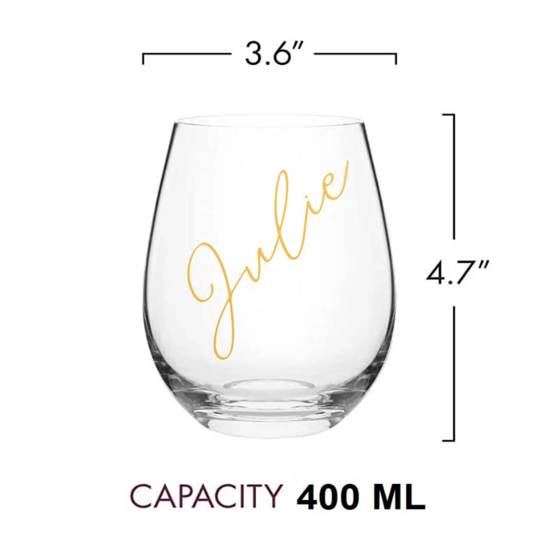 Custom Wine Glasses French Bistro Stemless Wine Glass Prosecco Gin Cocktail Glass - Design name - Image 7