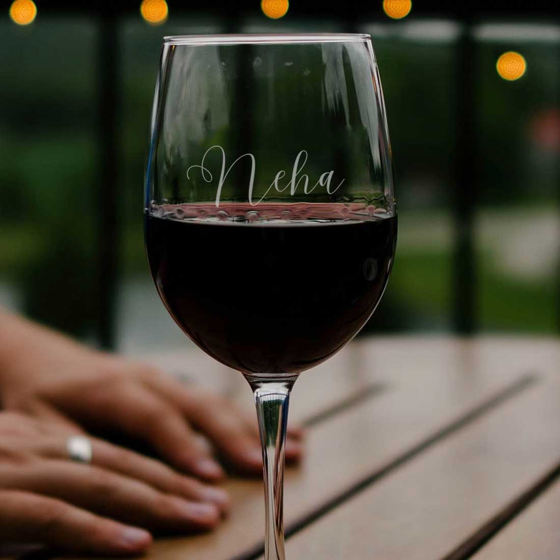 Logoed Wine Glasses Engraved Custom Drinkware Barware - Calligraphy - Image 2
