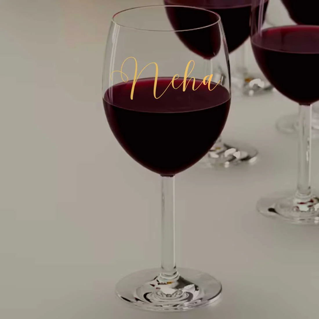 Logoed Wine Glasses Engraved Custom Drinkware Barware - Calligraphy - Image 4