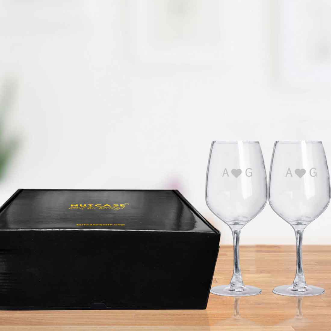 Customisable Wine Glass Engraved for You And Your Loved one - First Letter - Image 11