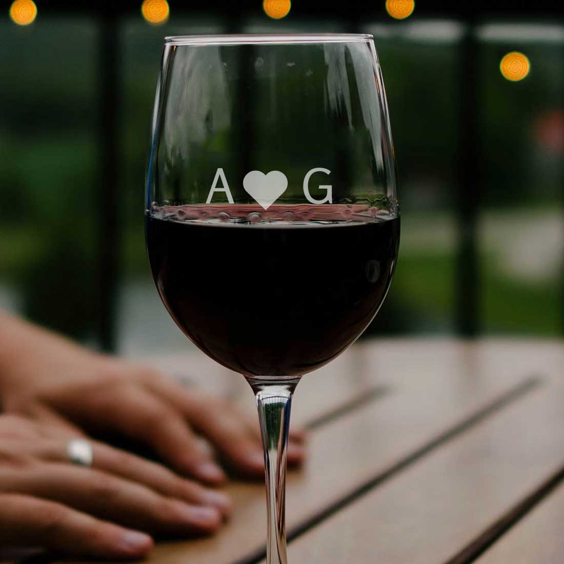 Customisable Wine Glass Engraved for You And Your Loved one - First Letter - Image 2