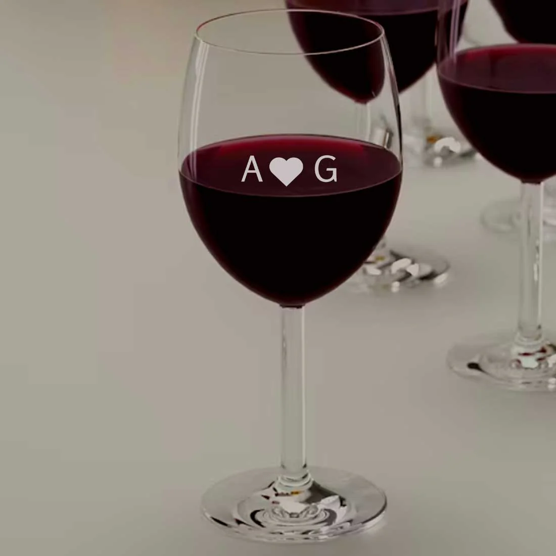 Customisable Wine Glass Engraved for You And Your Loved one - First Letter - Image 4