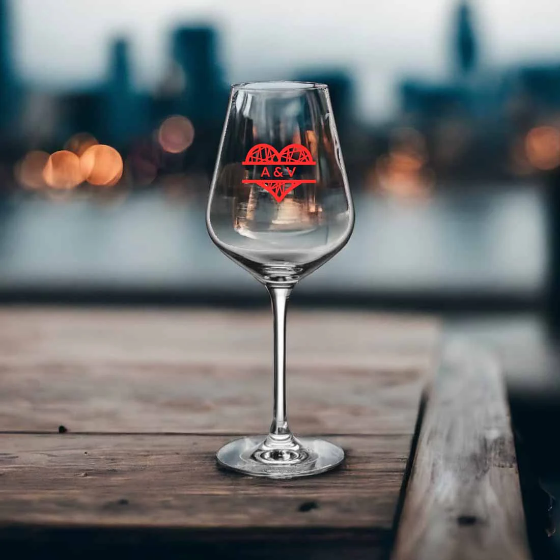 Customisable Wine Glass with Heart and Initial - Premium Edition Wine Glasses - Image 2