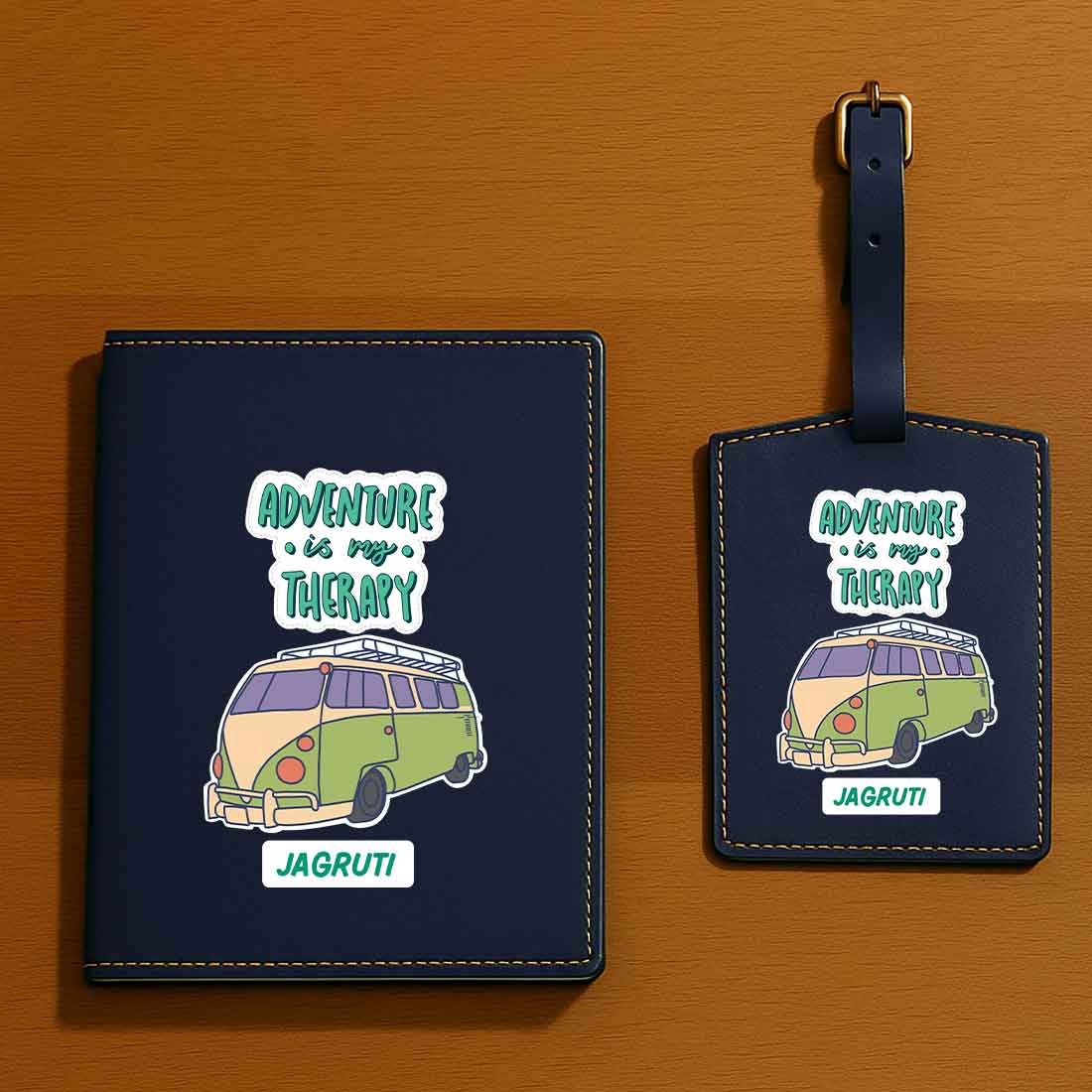 Customised Passport Holder Faux Leather Custom Covers for Passports-Adventure Therapy - Image 11