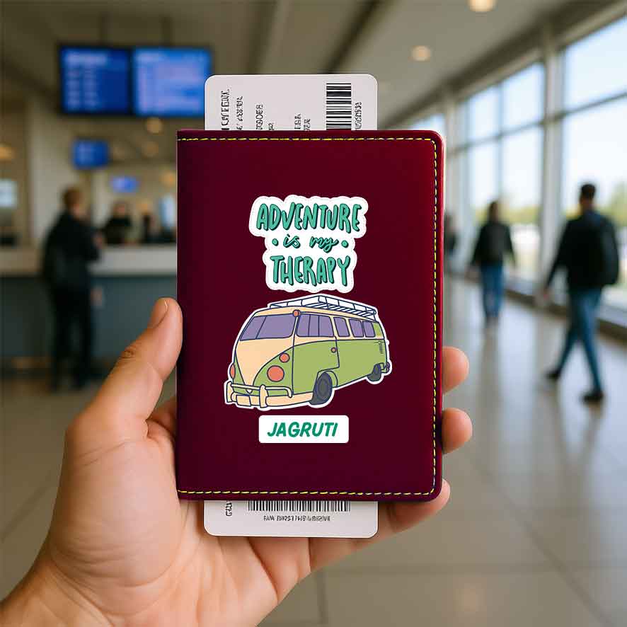 Customised Passport Holder Faux Leather Custom Covers for Passports-Adventure Therapy - Image 14