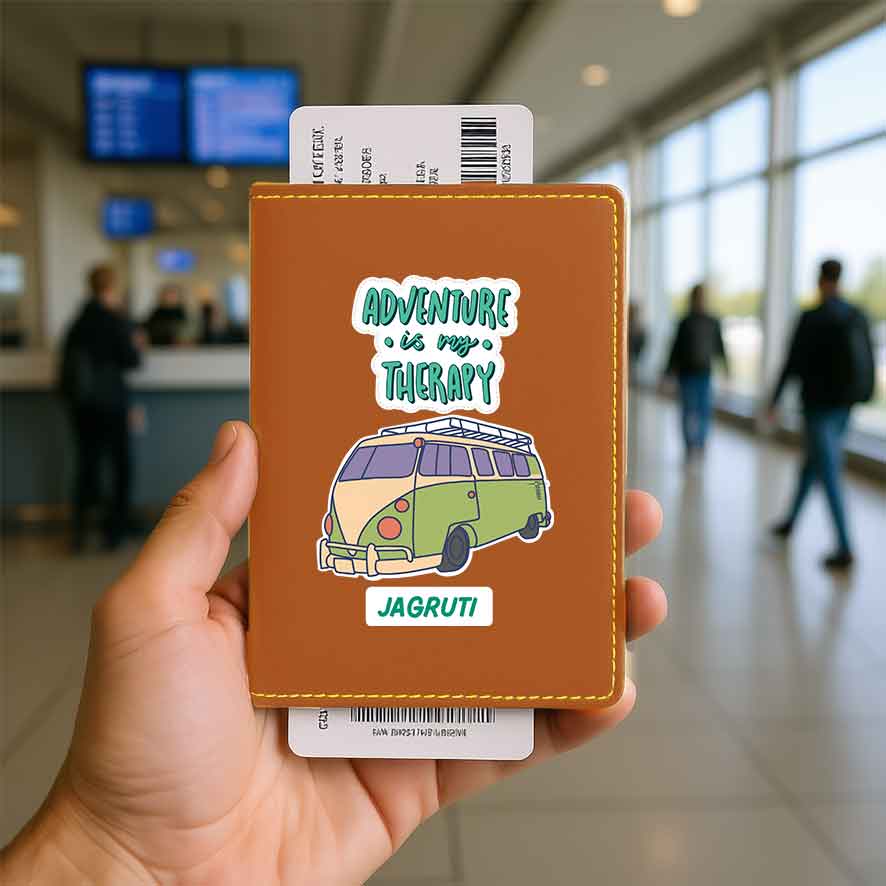 Customised Passport Holder Faux Leather Custom Covers for Passports-Adventure Therapy - Image 16